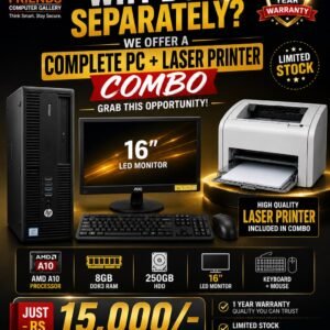 HP Desktop PC + Laser Printer Combo